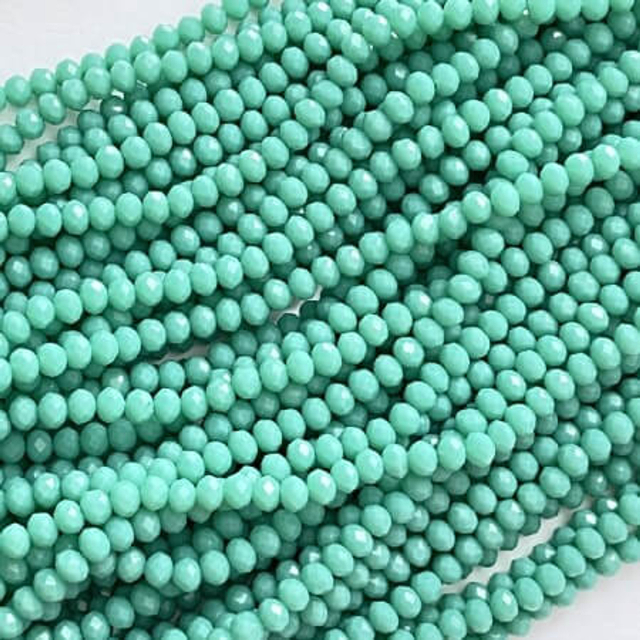 Chinese Crystal Rondelle Beads 3.5x3mm TURQUOISE Strand
