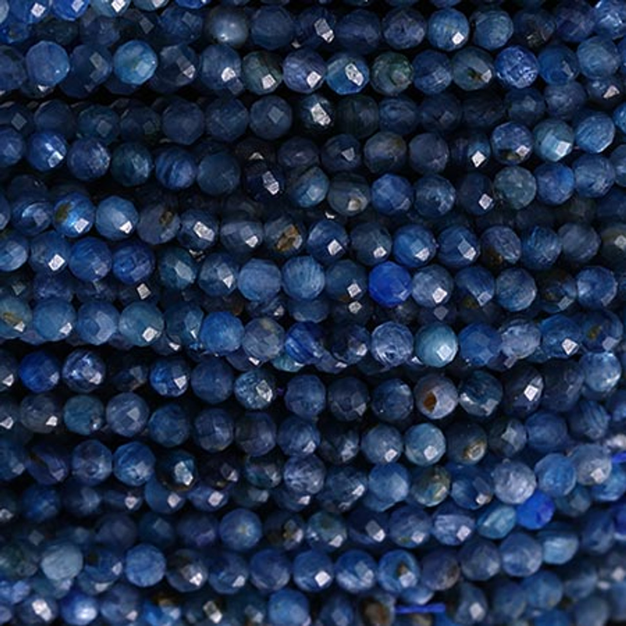 BLUE GOLDSTONE 3mm High Grade Faceted Gemstone Beads Strand