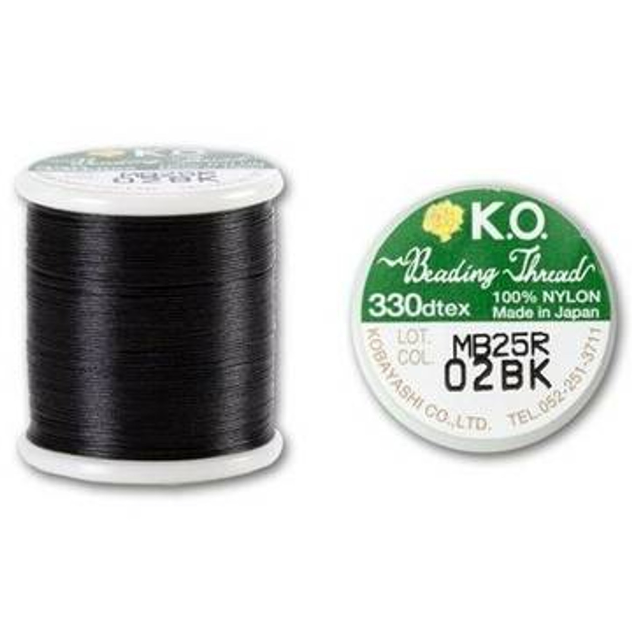 KO Nylon Japanese Beading Thread BLACK, Nylon Beading Thread