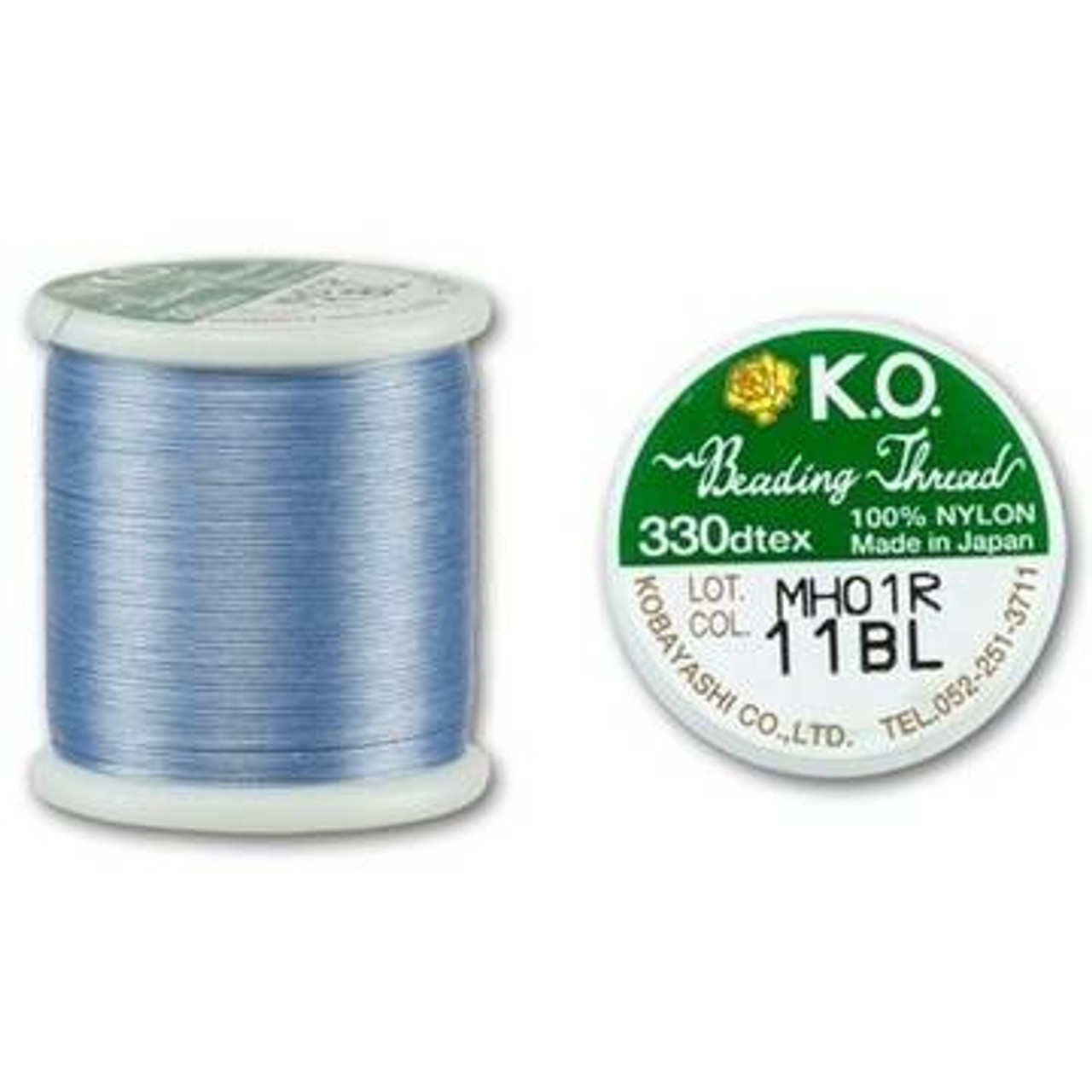 KO Nylon Japanese Beading Thread LIGHT BLUE