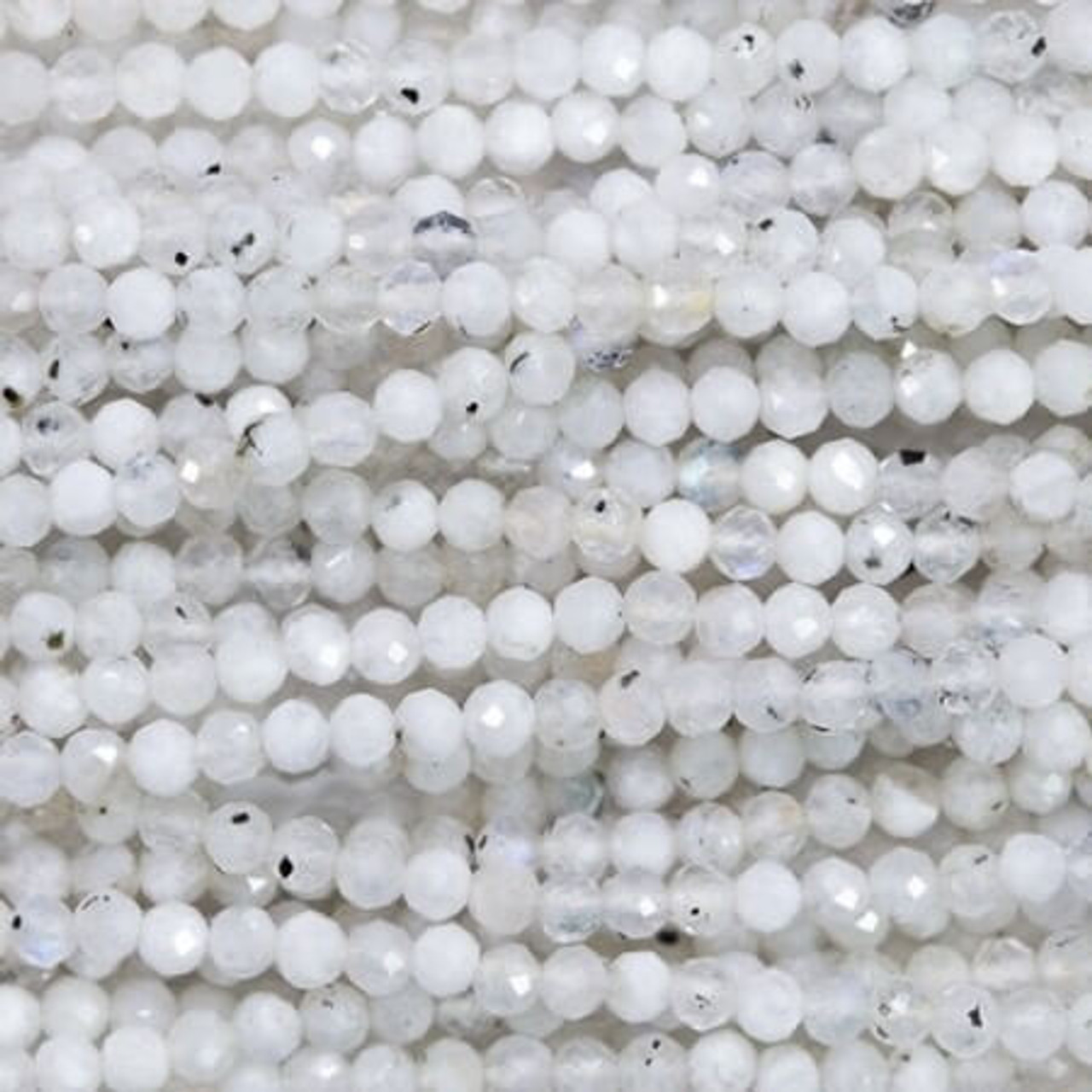MOONSTONE 3mm High Grade Faceted Gemstone Beads Strand