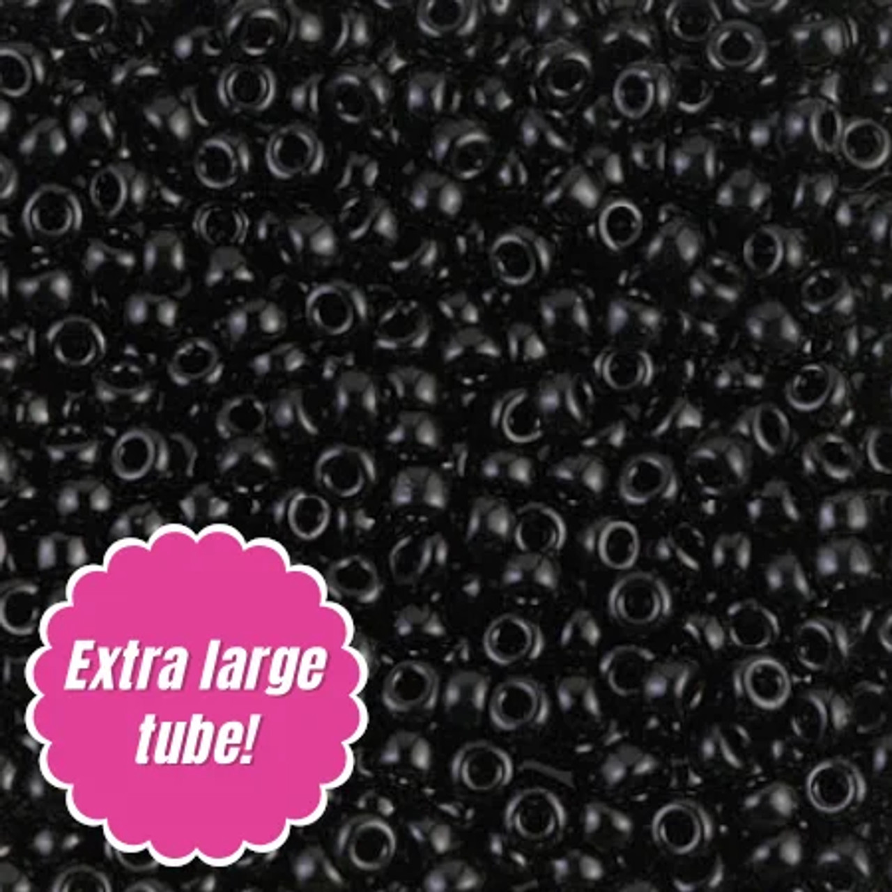 Miyuki ROUND 8/0 Seed Beads BLACK (5” tube)