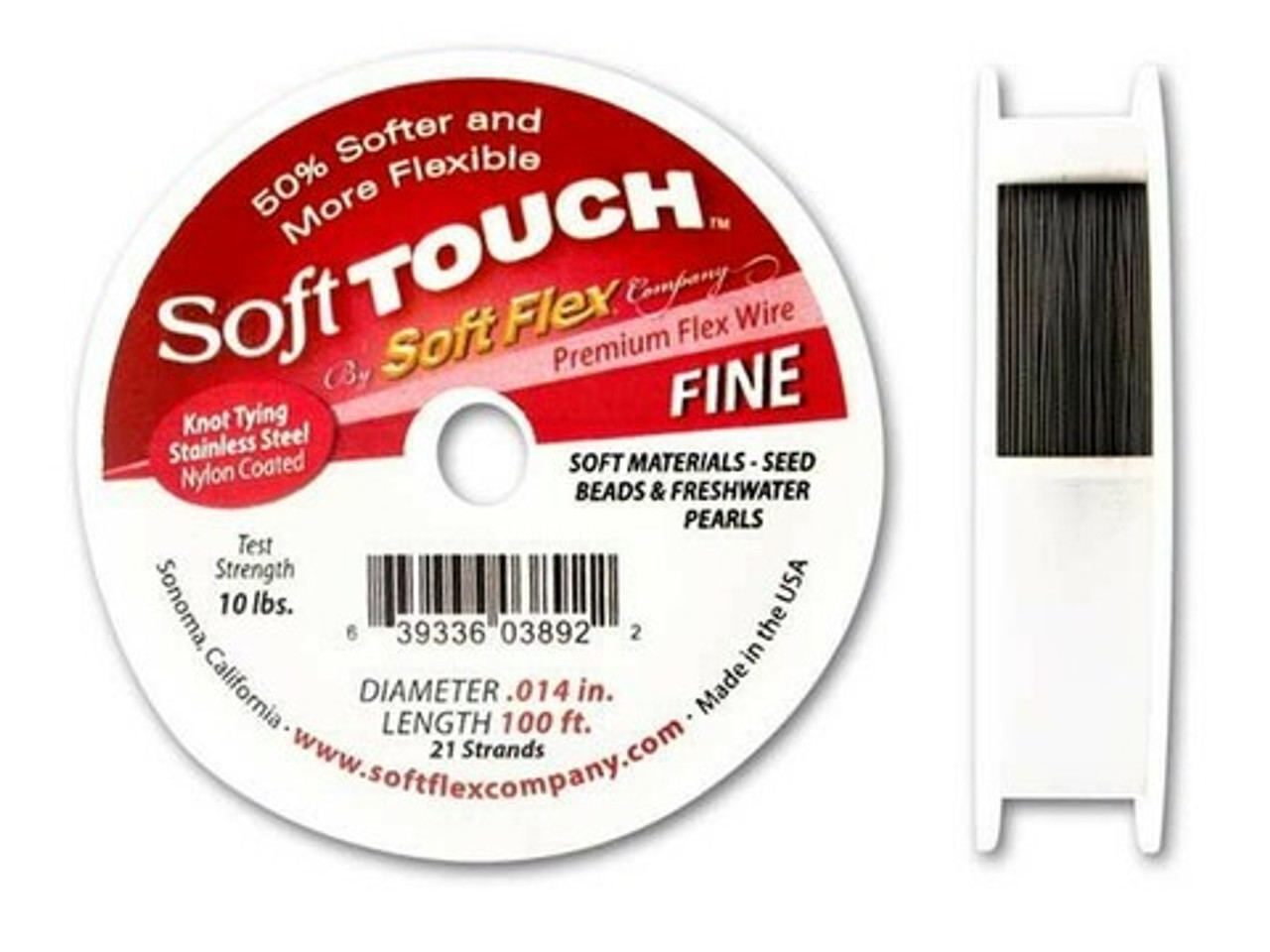 Soft Flex Satin Silver FINE Beading Wire