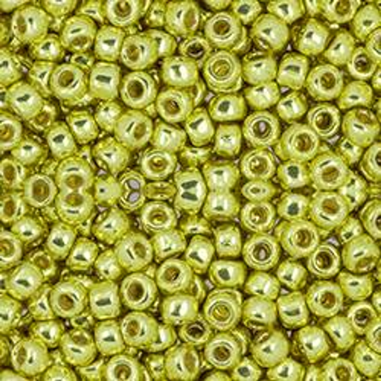 Toho ROUND 8/0 Seed Beads PERMAFINISH GALVANIZED YELLOW GOLD (2.5 tube)