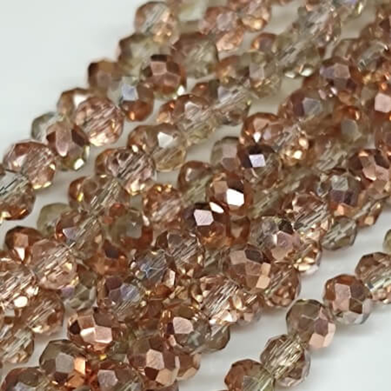 Chinese Crystal Beads Rondelle Shape 4mm X 3mm Light Brown 140