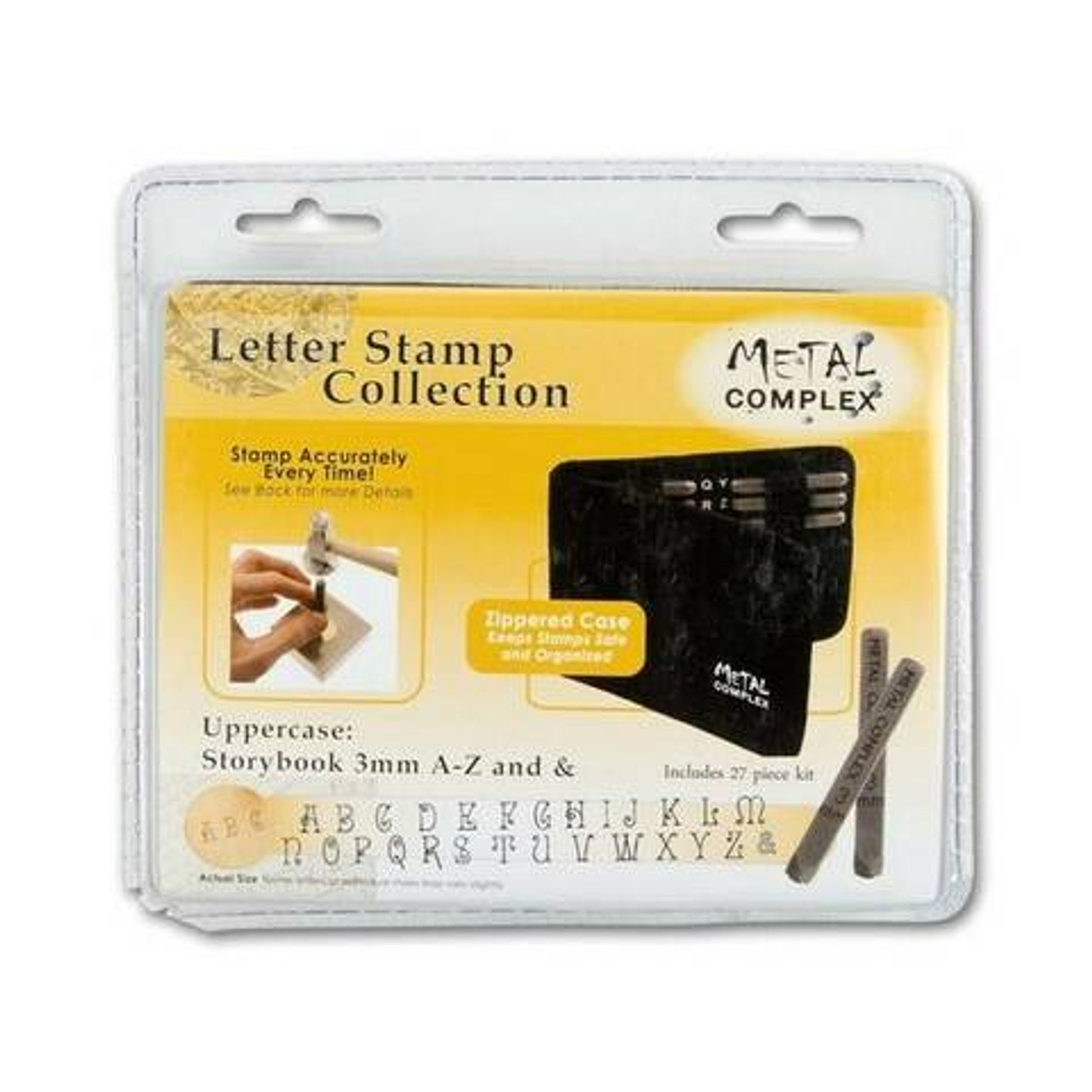 Steel Metal Stamps Set, 27 Pcs Easy To Storage Metal Stamps High Strength  For Leather 3mm Letters,4mm Letters 