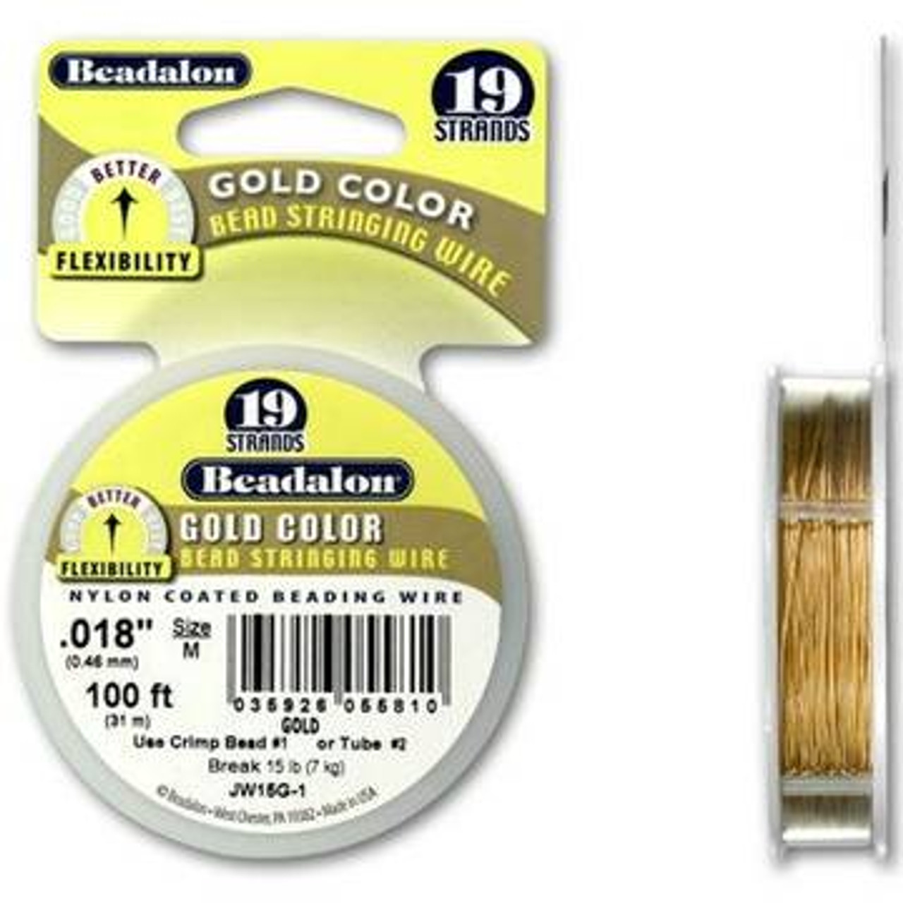 Beadalon 7 Bead Stringing Wire GOLD