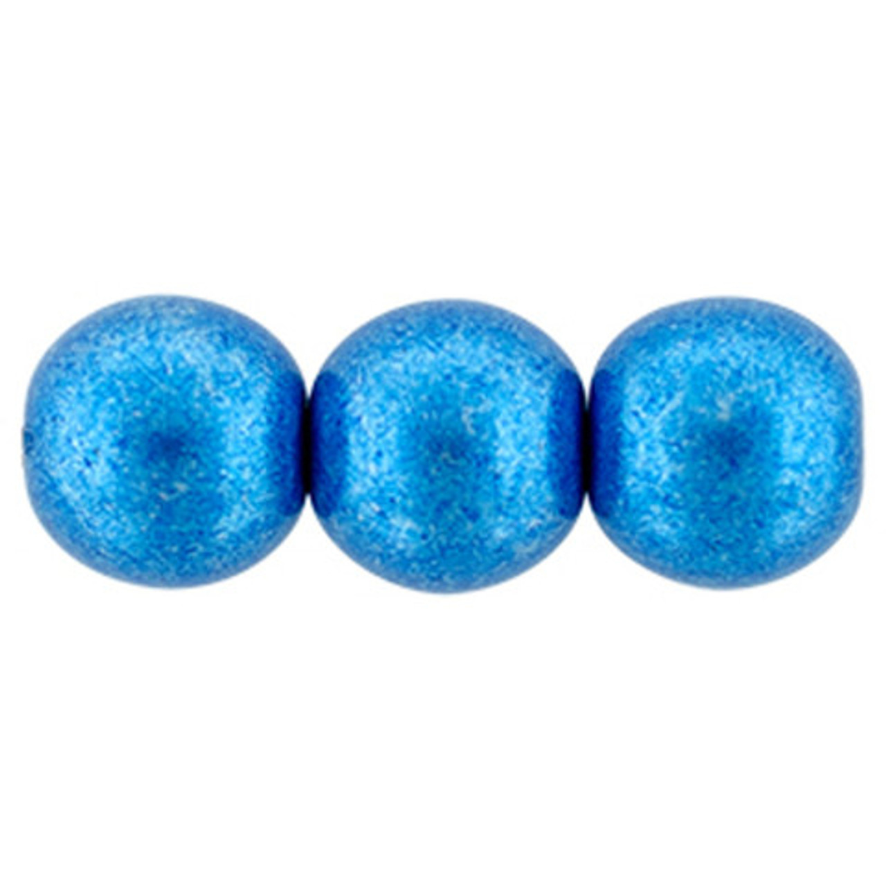 6mm Round Druk Beads SATURATED METALLIC NEBULAS BLUE Czech Glass