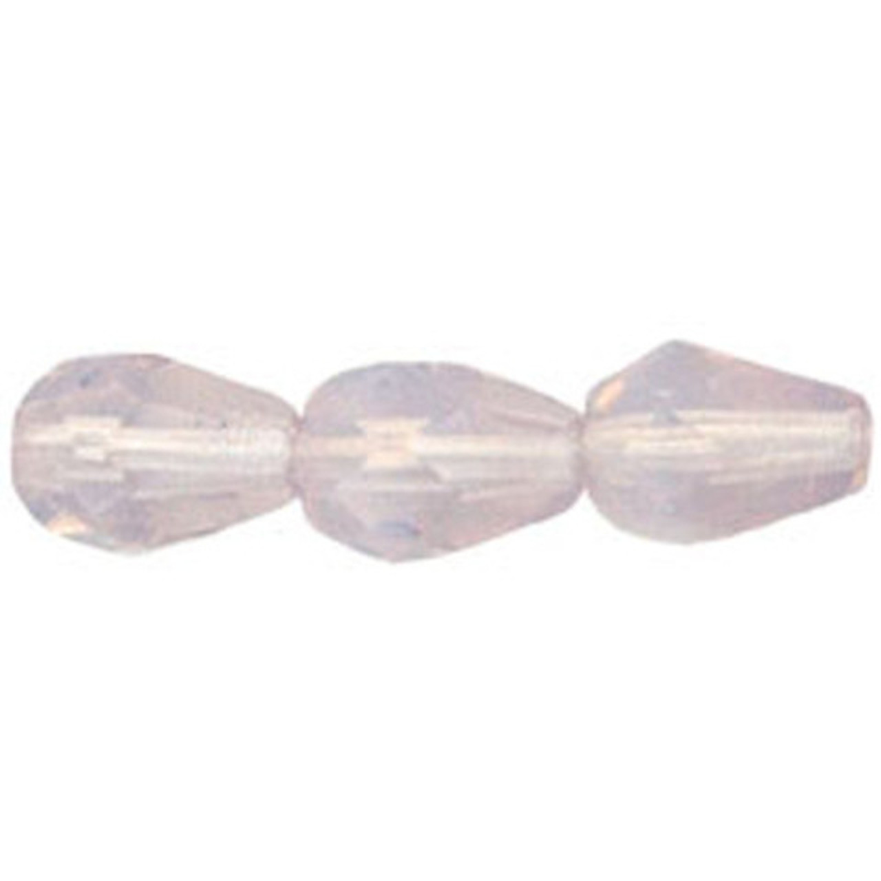 Faceted Vertical Teardrop Beads Czech Glass Firepolish MILKY AMETHYST 7x5mm  (25pcs)