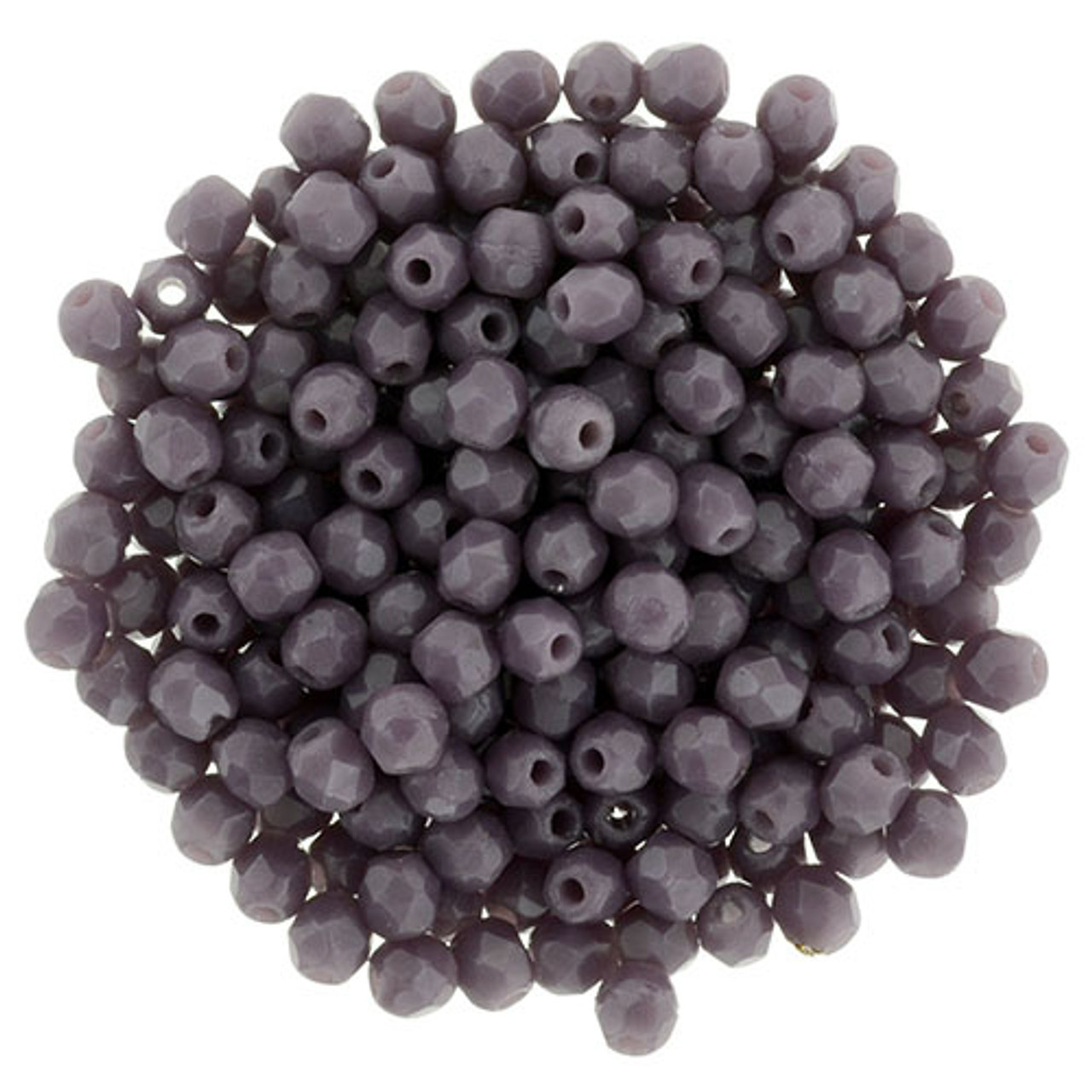 Firepolish 2mm Czech Glass Beads LUSTER OPAQUE LILAC (Strand of 50)