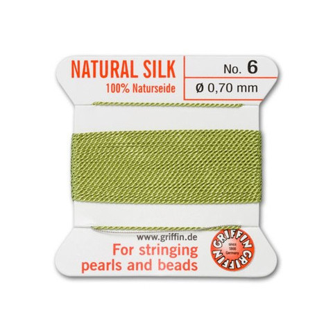 Griffin Natural Silk Bead Cord No.6 JADE GREEN