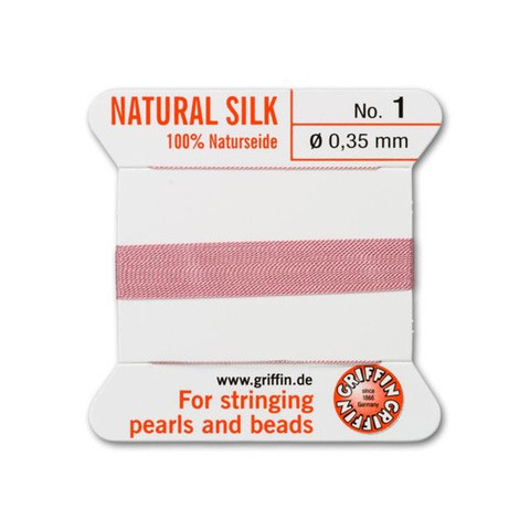 Griffin Natural Silk Bead Cord No.1 DARK PINK