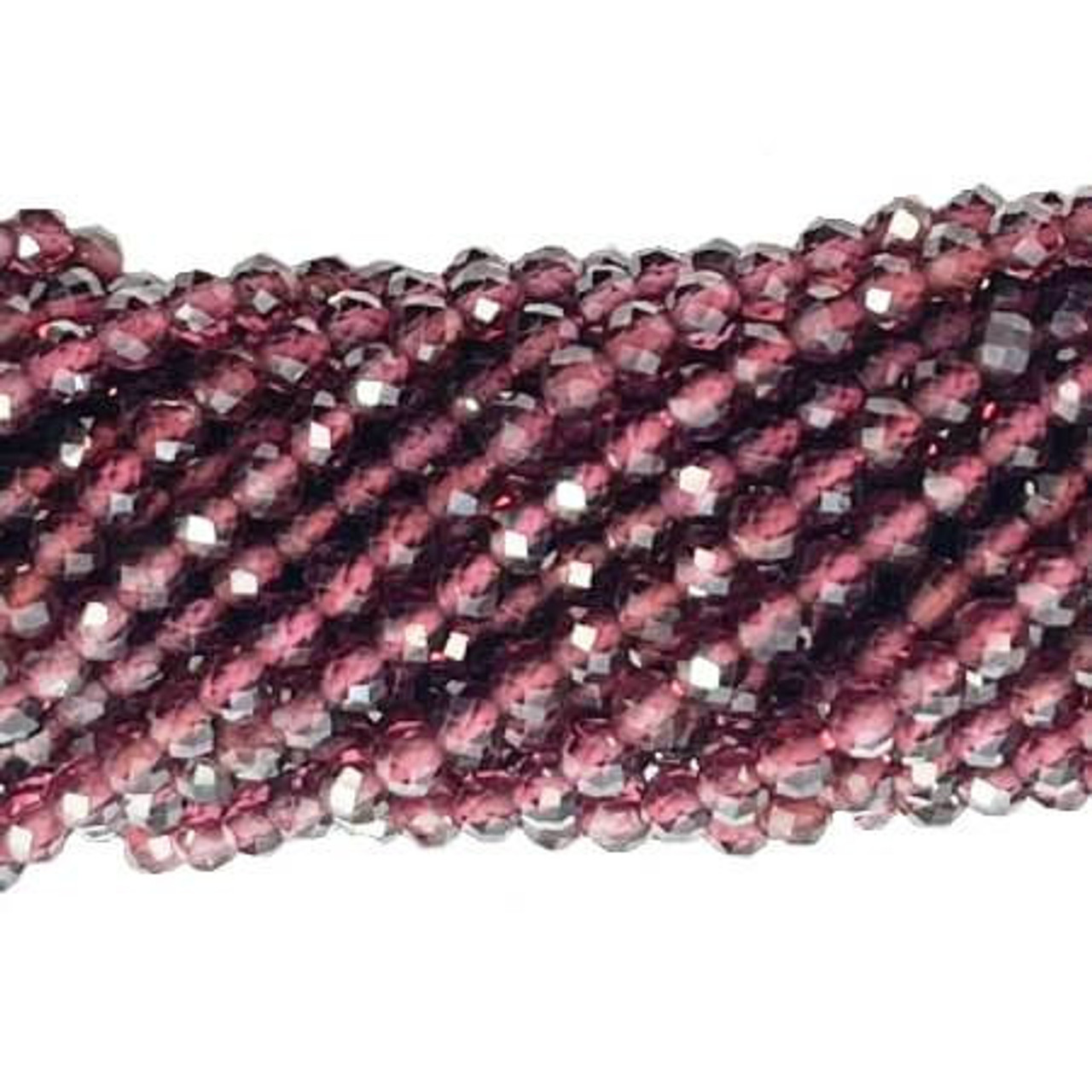 PINK TOURMALINE 3mm High Grade Faceted Gemstone Beads Strand