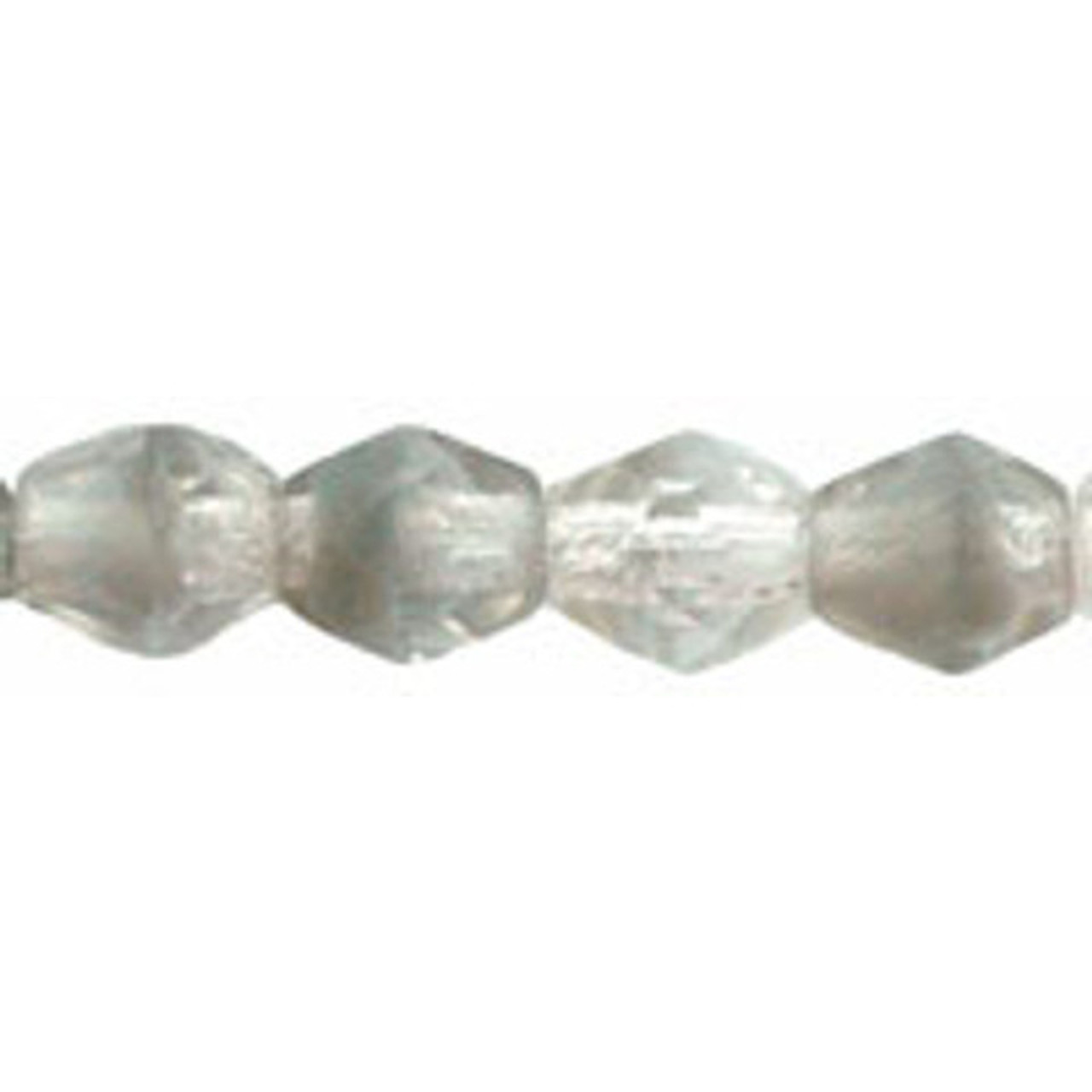 Czech Glass FIREPOLISH Beads 4mm CRYSTAL GRAY