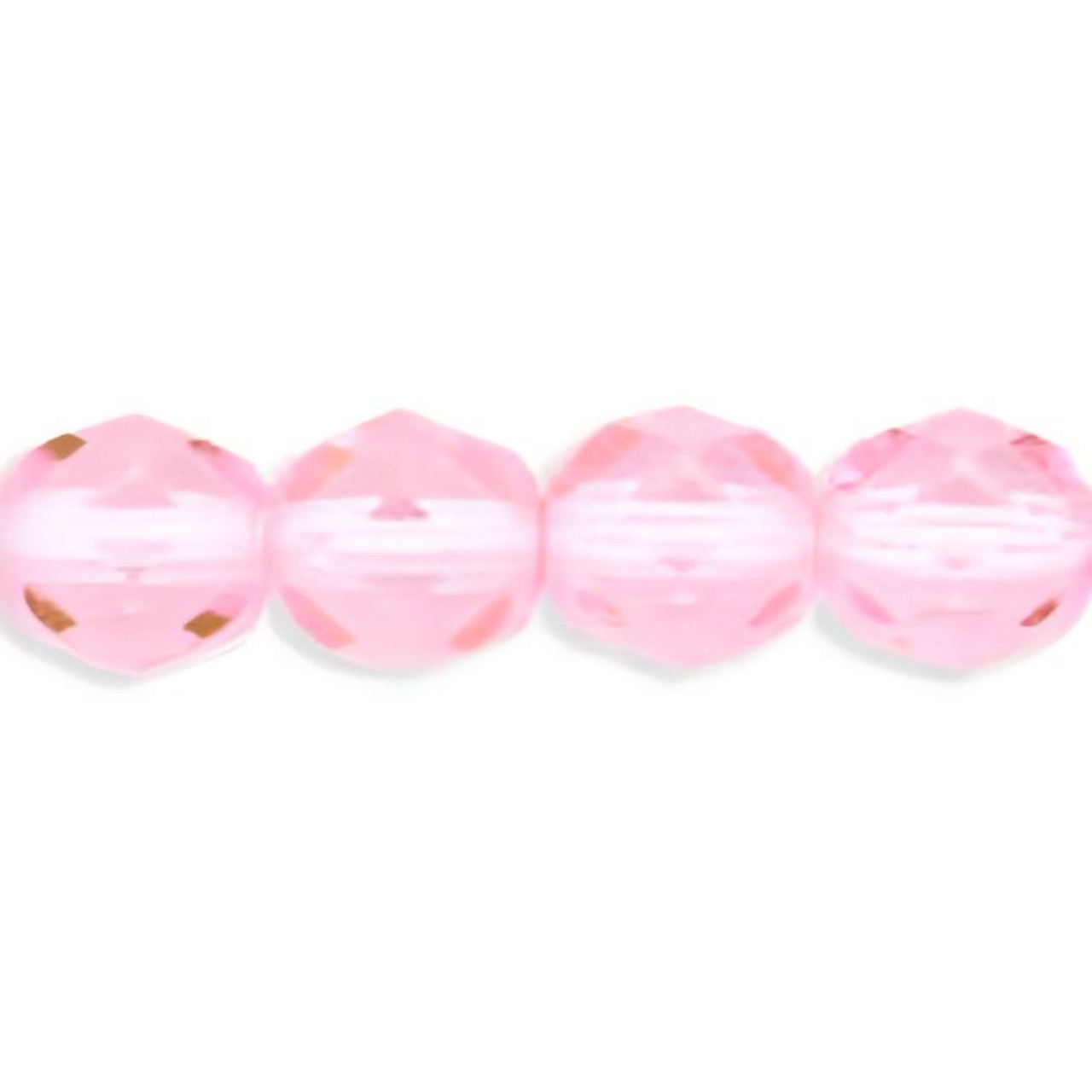 Round Faceted Glass Beads Hot Pink 6mm