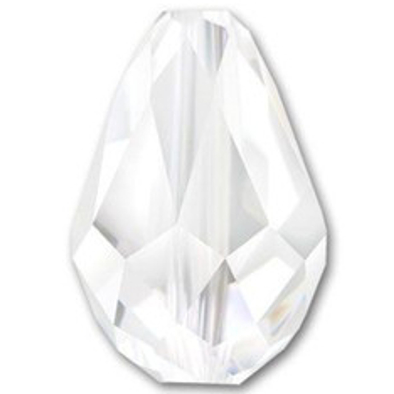 Tiaria Glass Crystal 42-Opaque White teardrop Beads <b>9x6mm </b> faceted  tip-drilled per <b> 100-pc-str</b>