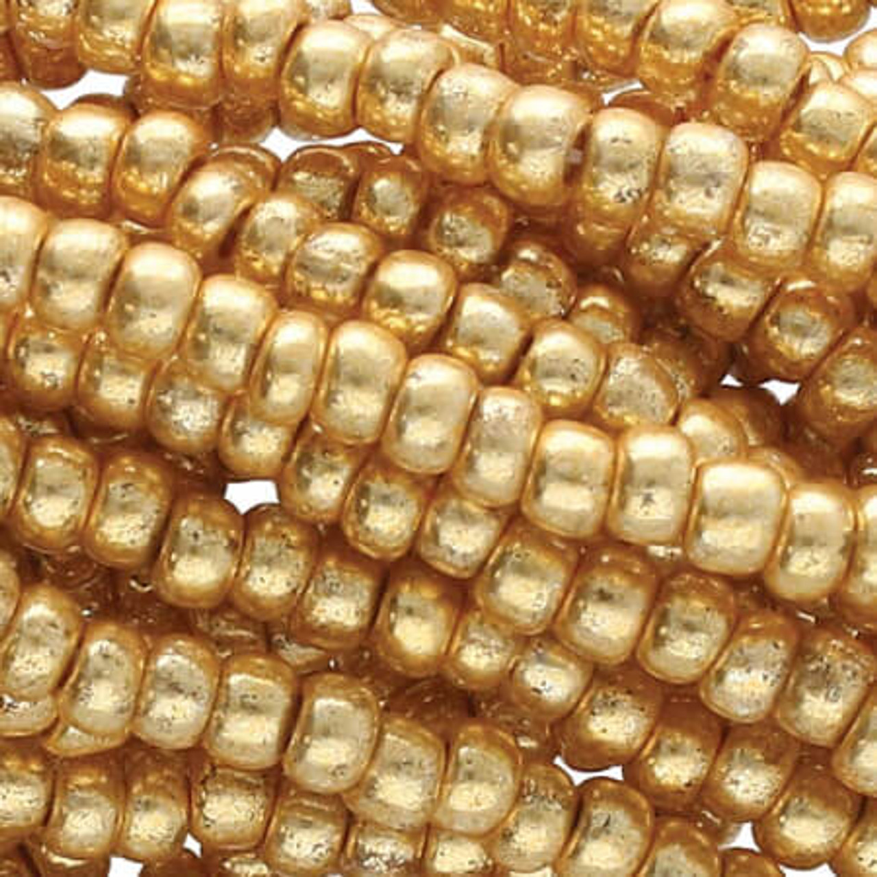 Preciosa Czech Glass Seed Beads 11/0 METALLIC GOLD (6 String Hank)