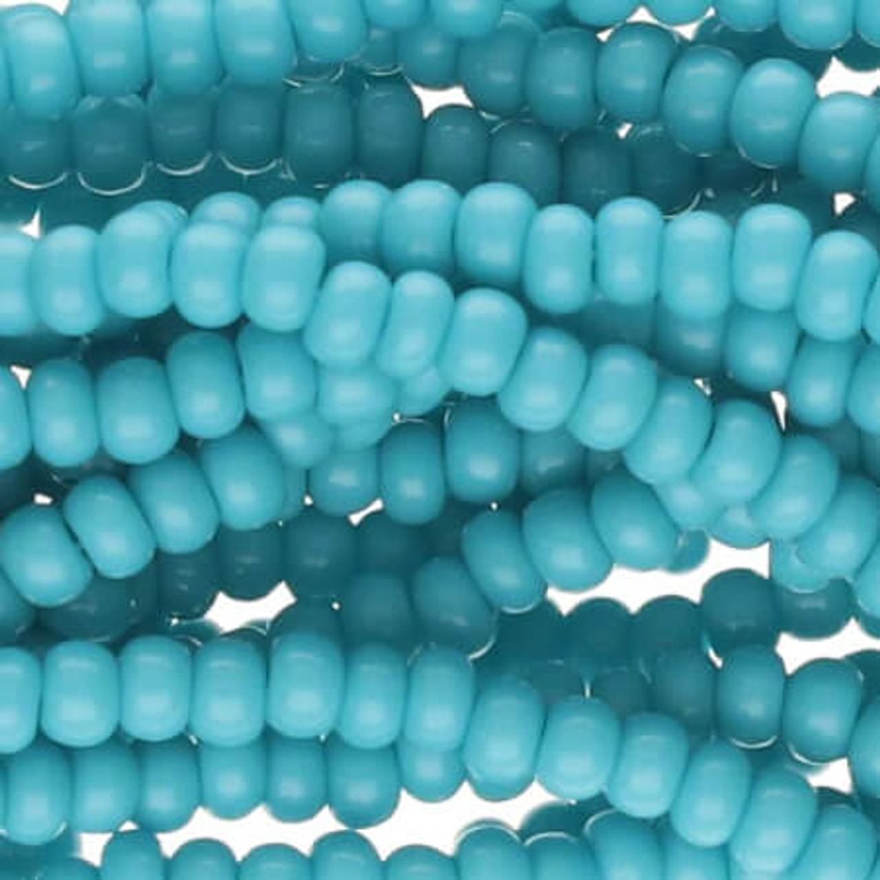 Preciosa Two Hole 8mm Candy Beads Opaque Blue Turquoise (15 beads