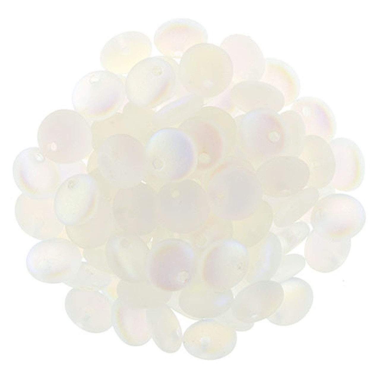 Czech Glass 6mm Pressed Lentil Beads – Yellow Clear, AL504