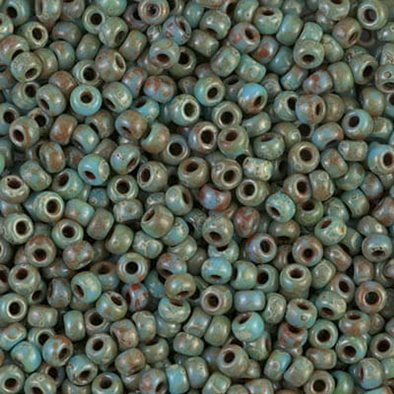 20g Blue Turquoise Picasso Miyuki Seed Beads - Miyuki 4514, Women's, Size: 8/0 (Sku A234)