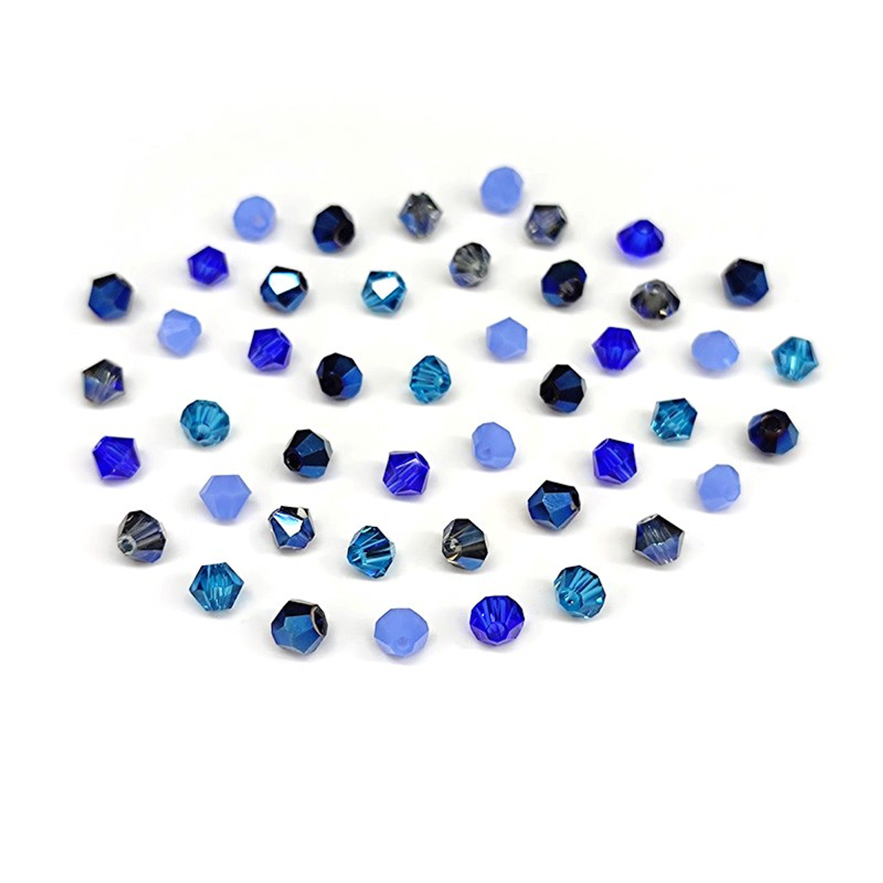 Krakovski Crystal Bicone Beads 4mm BLUE LAGOON MIX