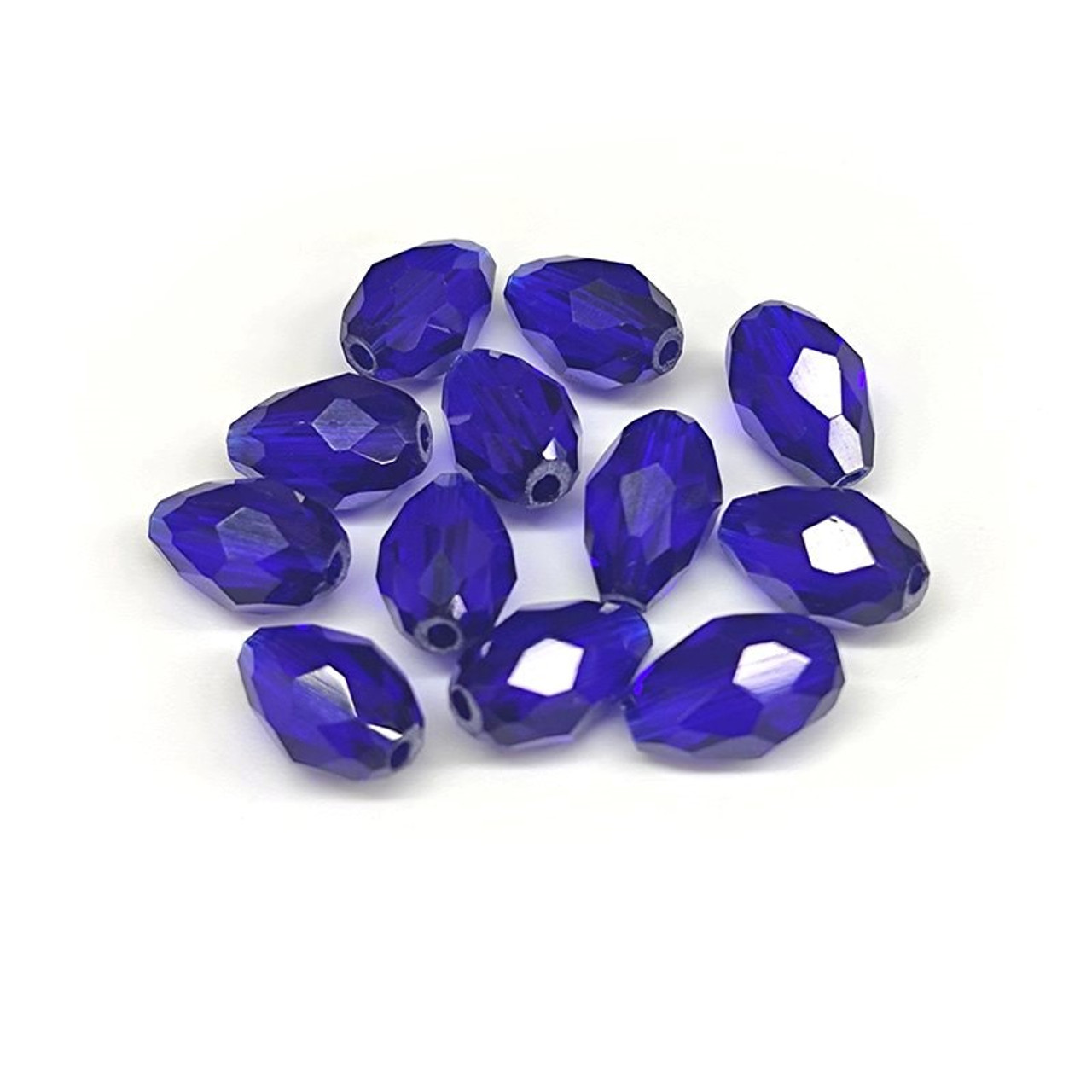 Eureka BASICS Faceted Teardrop Glass Beads SIAM 12x8mm (Pack of 20)
