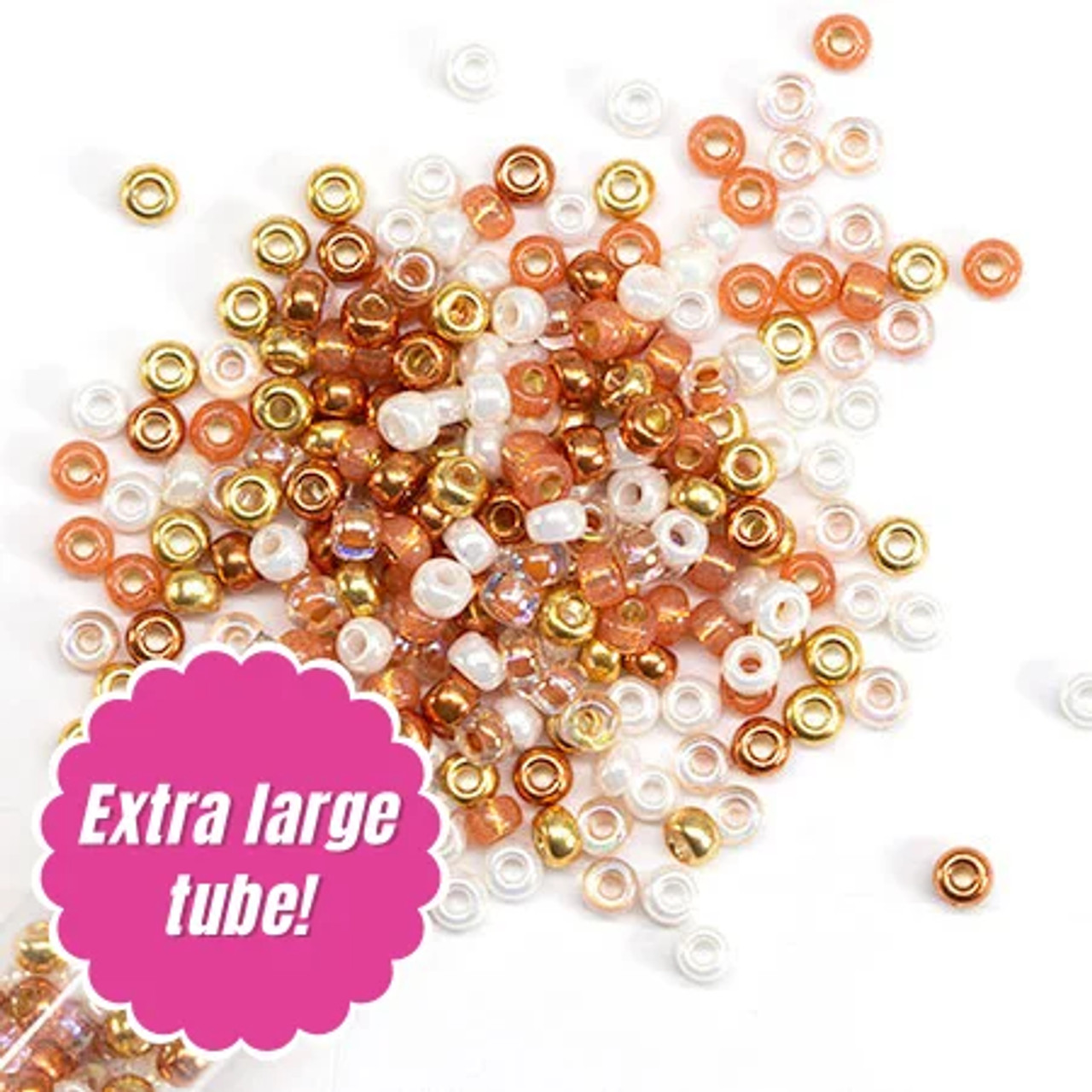 Miyuki ROUND 8/0 Seed Beads CHAMPAGNE APRICOT MIX