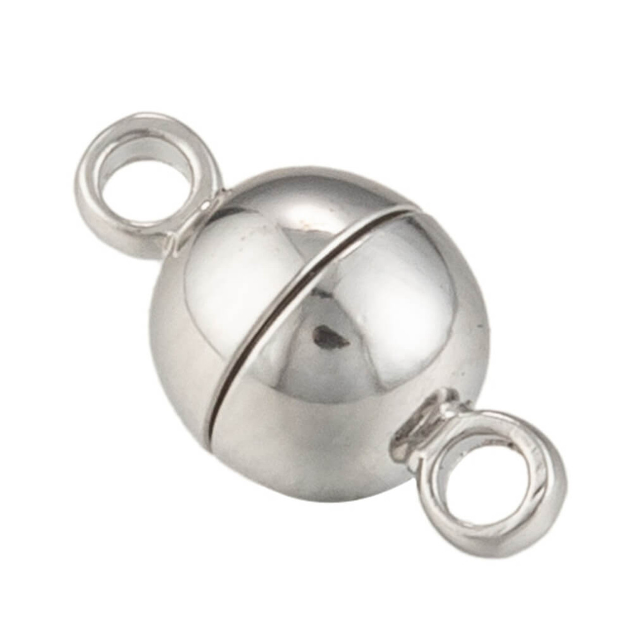 MAGNETIC ROUND Clasp 11.5x6mm Platinum Plated