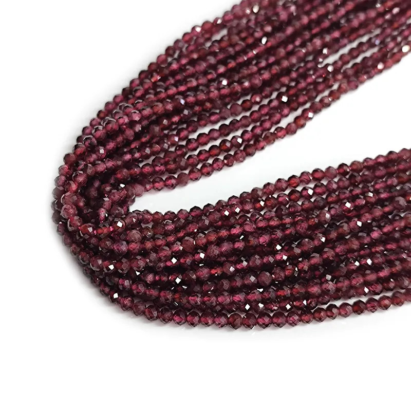 2mm Garnet Faceted Gemstone Beads Eureka Crystal Beads