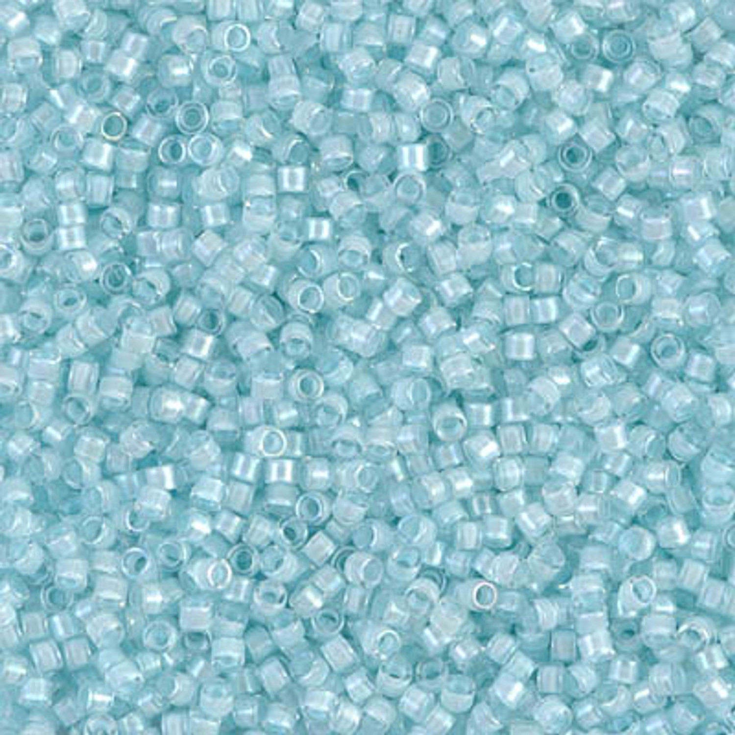 Miyuki DELICA Seed Beads 11/0 AQUA MIST LINED CRYSTAL LUSTER (7.6 grams  tube)