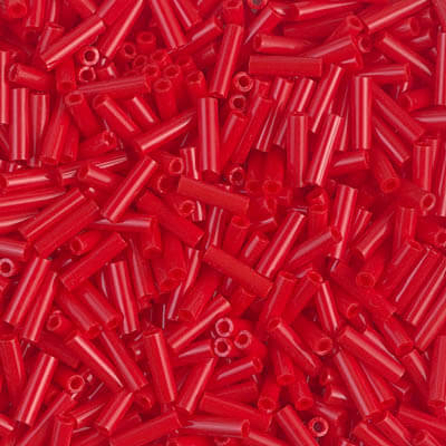Miyuki Bugle Beads 6mm #408 OPAQUE RED | Eureka Crystal Beads