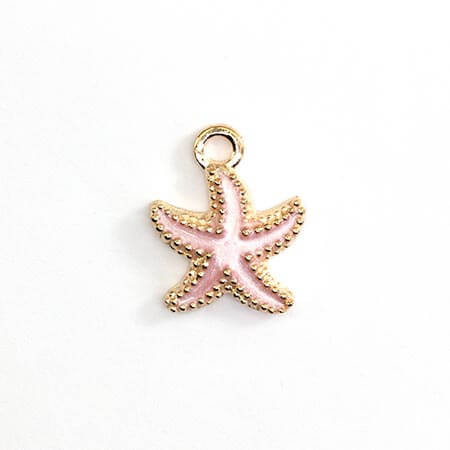 Charm-STARFISH-IRIDESCENT PINK-14x18mm Enamel Plated