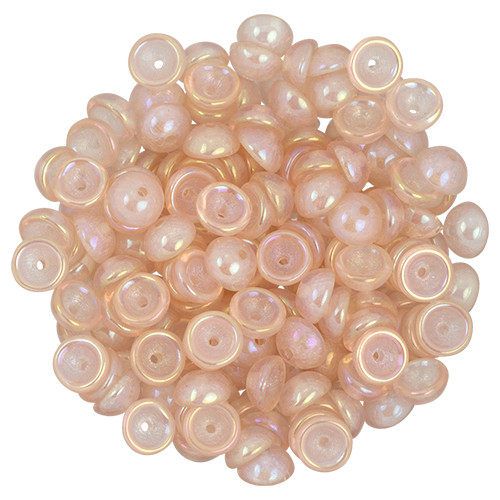 TEACUP 2x4mm Czech Glass Beads LUSTER IRIS ROSALINE