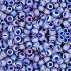 SIZE-8 #87DF TRANSPARENT RAINBOW FROSTED COBALT Toho Seed Beads