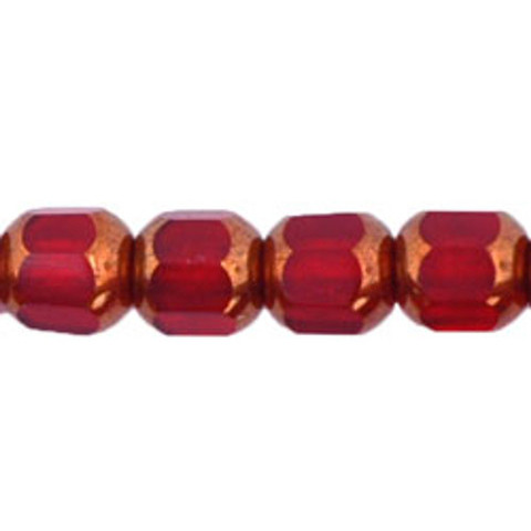 Cathedral Cut Octagonal 6mm Czech Glass Beads BRONZE SIAM RUBY