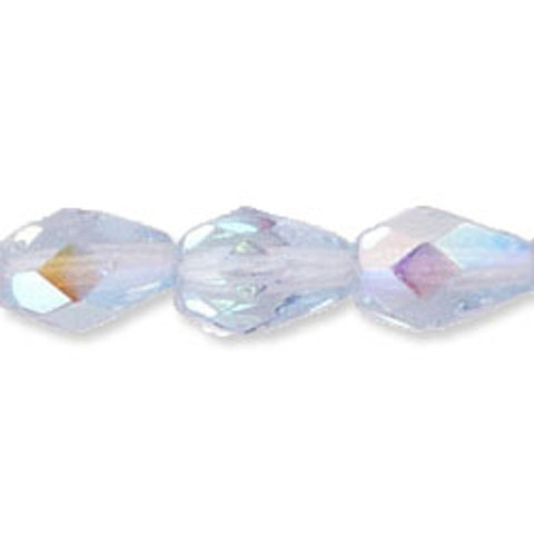 Faceted Vertical Teardrop Beads Czech Glass ALEXANDRITE AB