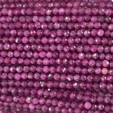 BURNED RUBY 3mm High Grade Faceted Gemstone Beads