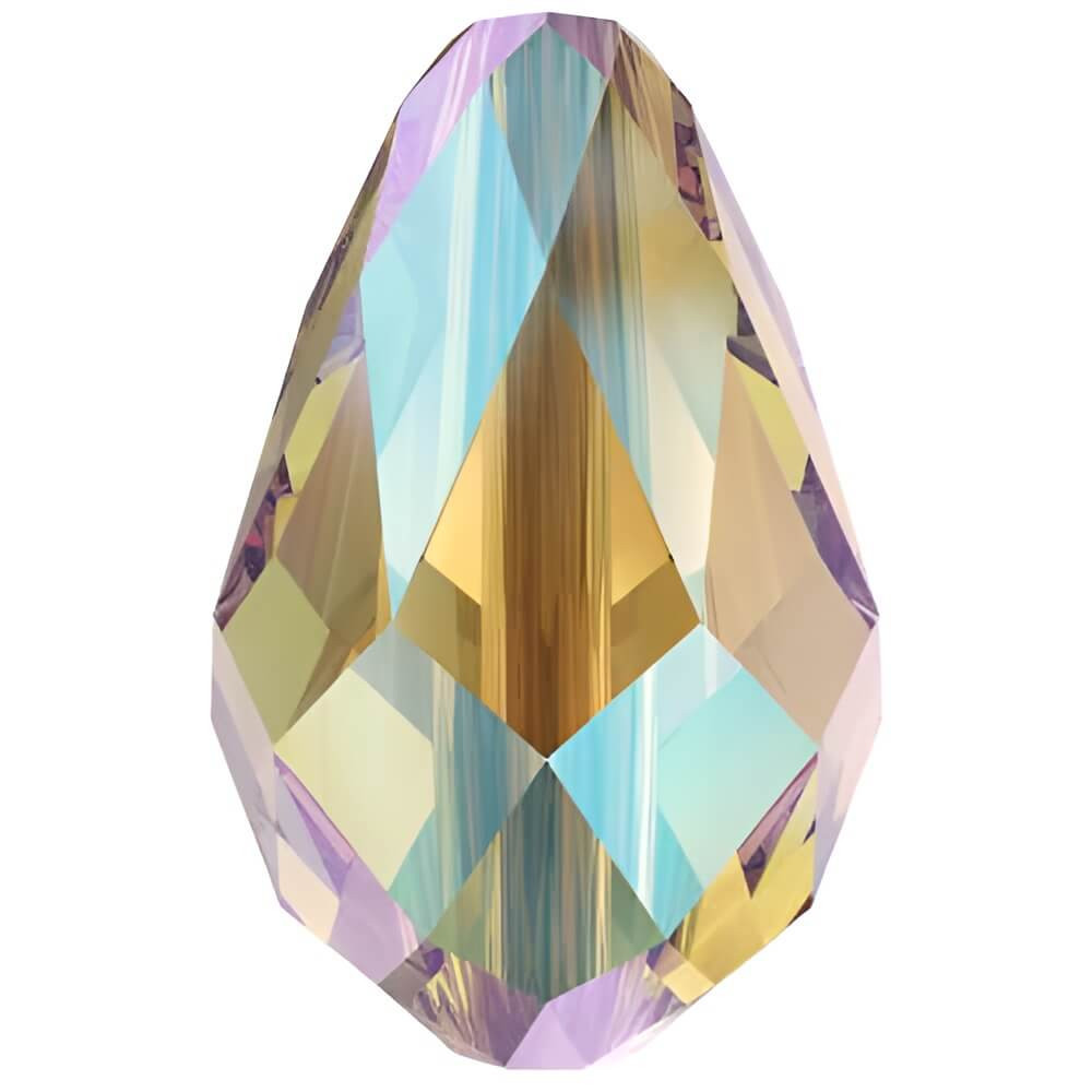 Swarovski Crystal Teardrop Bead 9x6mm LIGHT COL TOPAZ SHIM 2X