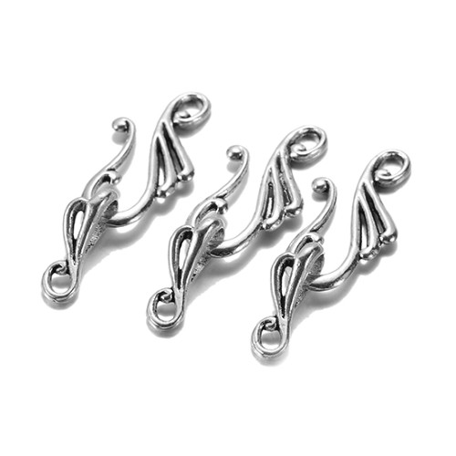 Ancient Style Metal Hook Clasp 25mm Antique Silver Plated