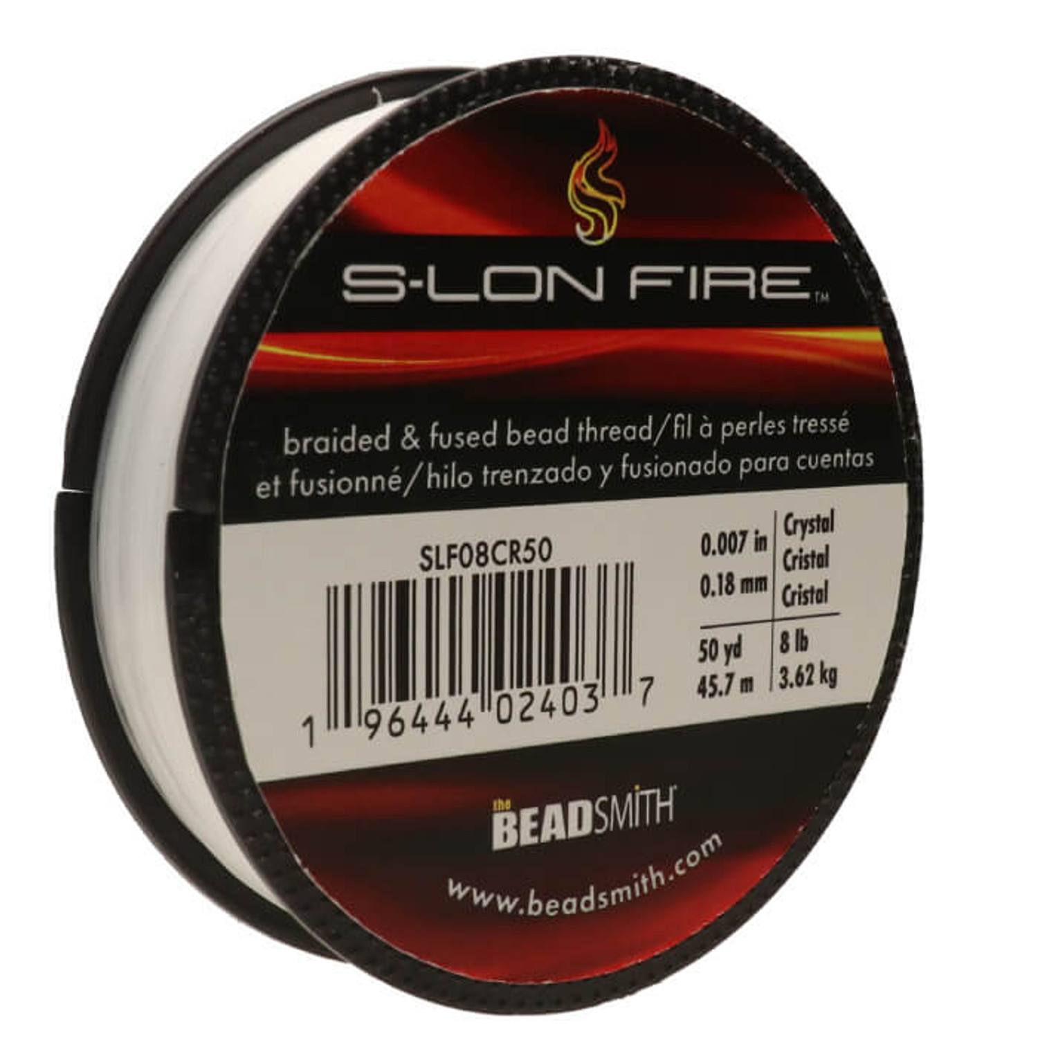 S-Lon Fire Beading Thread 8LB CRYSTAL .007 -50 Yards