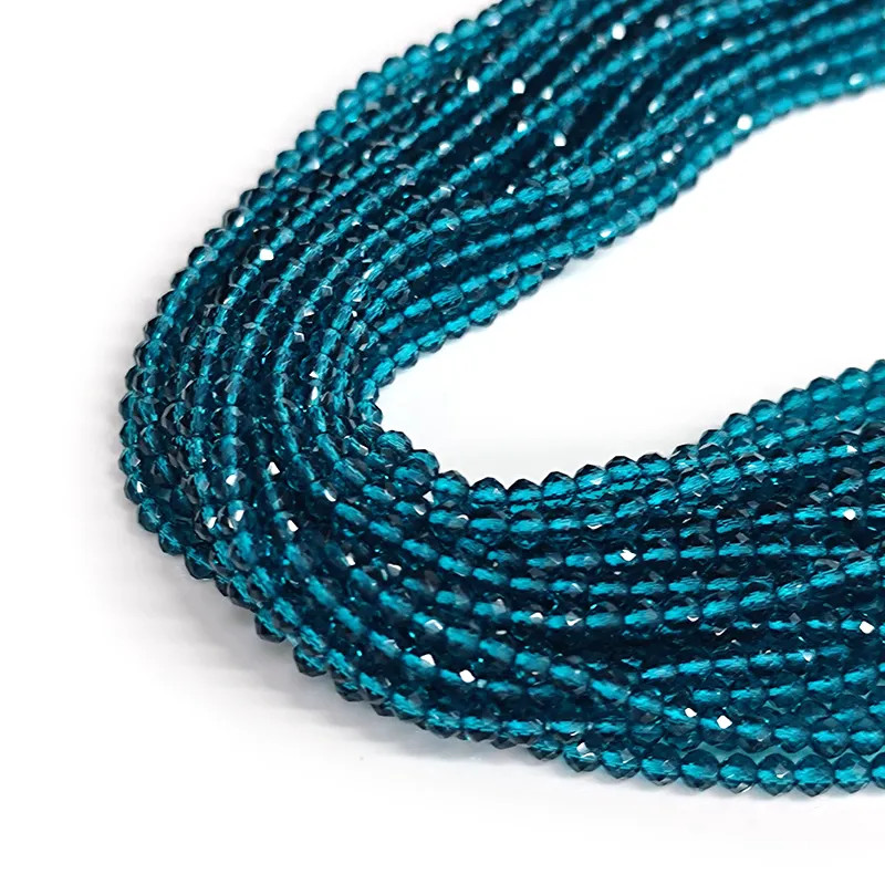 3mm PEACOCK BLUE CRYSTAL QUARTZ Gemstone Eureka Crystal Beads