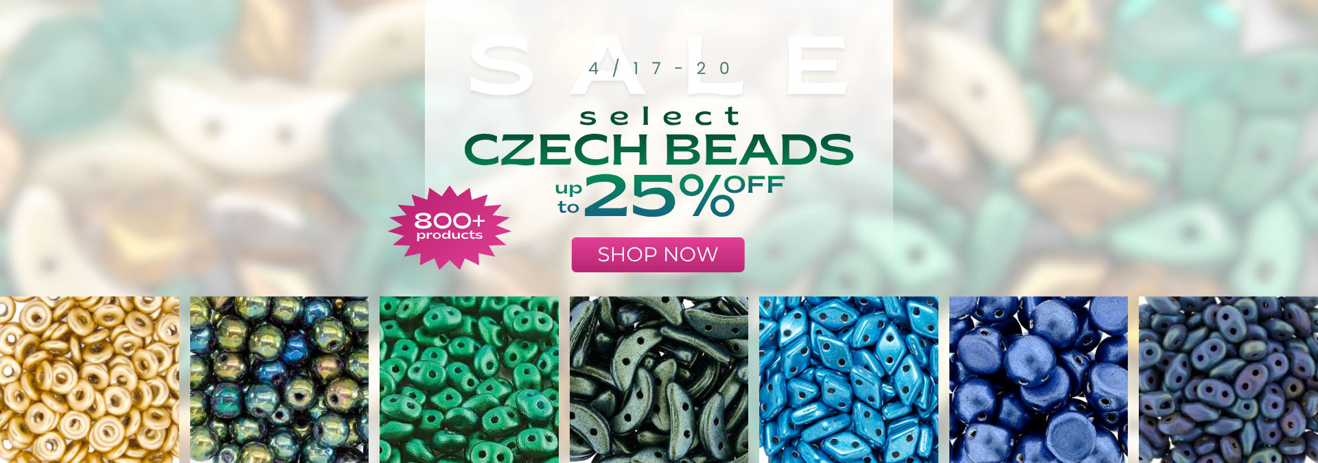 Select Czech Beads Sale up to 25% off. 