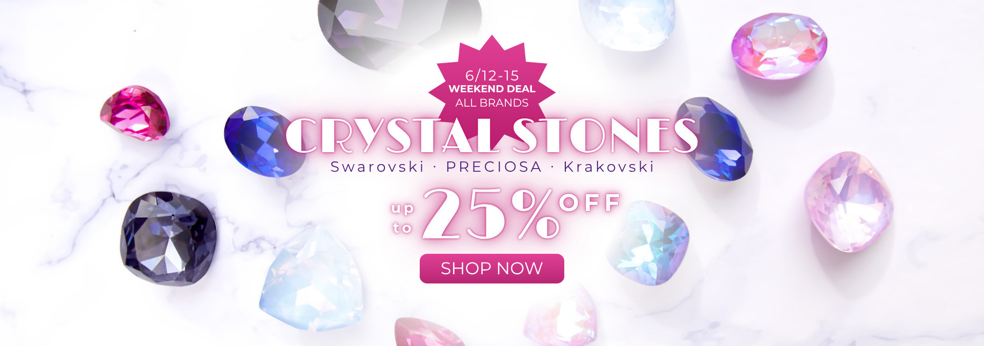Crystal Stones up to 25% off. Swarovski, Preciosa & Krakovski.