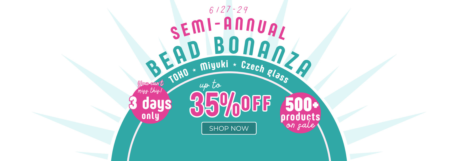 Semi-Annual Bead Bonanza. Toho, Miyuki & Czech Glass on Sale.