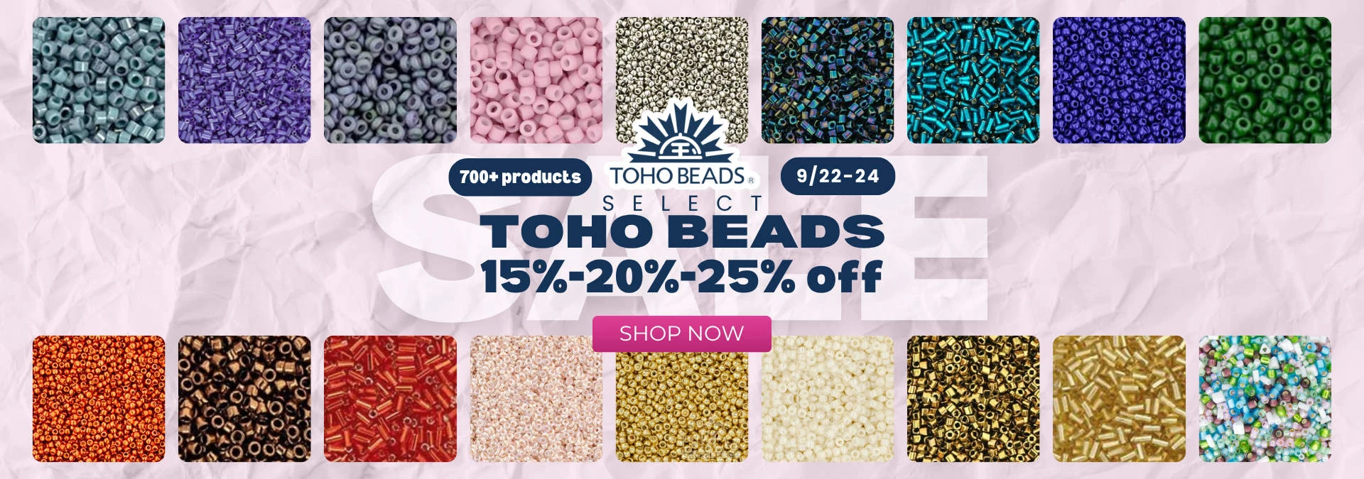 Select Toho Beads Sale, limited time offer.