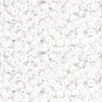 Toho Round Seed Beads SIZE-15 #121 OPAQUE LUSTERED WHITE