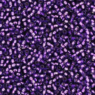 Toho Round Seed Beads SIZE-15 #2224 SILVER LINED PURPLE