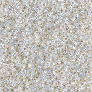 Miyuki ROUND 11/0 Seed Beads GILT LINED OPAL  (10 grams tube)
