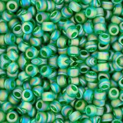 SIZE-8 #167BF TRANSPARENT RAINBOW FROSTED GRASS GREEN Toho Beads