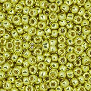 Toho ROUND 8/0 Seed Beads PERMAFINISH GALVANIZED YELLOW GOLD (2.5
